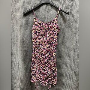 Live To Be Spoiled Floral Ruched Bodycon Dress Size Medium